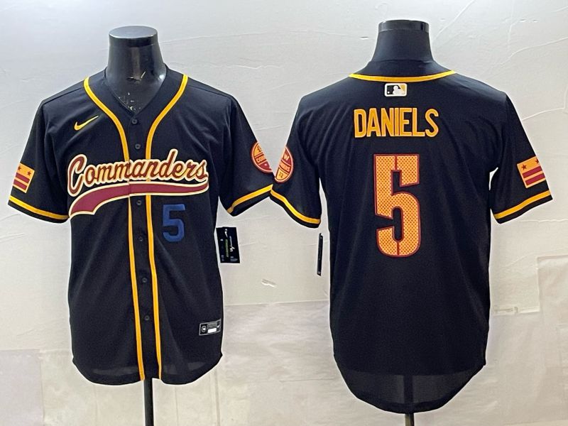 Men 2025 Nike Washington Commanders #5 Daniels Black 3th generation Joint Name Limited NFL Jersey 005->washington commanders->NFL Jersey